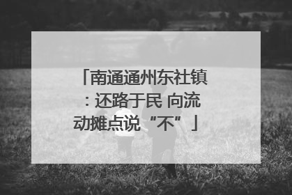 南通通州东社镇：还路于民 向流动摊点说“不”