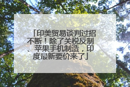 印美贸易谈判过招不断！除了关税反制、苹果手机制造，印度最新要价来了
