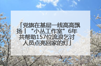 党旗在基层一线高高飘扬丨“小丛工作室”6年共帮助157位流浪乞讨人员点亮回家的灯