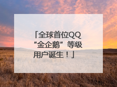 全球首位QQ“金企鹅”等级用户诞生！