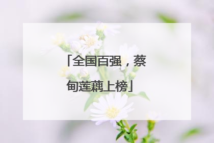 全国百强，蔡甸莲藕上榜