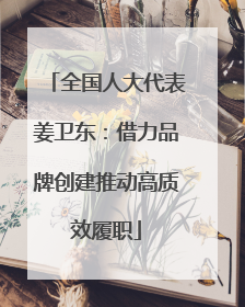 全国人大代表姜卫东：借力品牌创建推动高质效履职