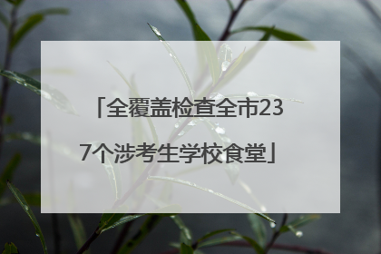 全覆盖检查全市237个涉考生学校食堂