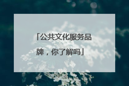 公共文化服务品牌，你了解吗