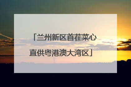 兰州新区首茬菜心直供粤港澳大湾区