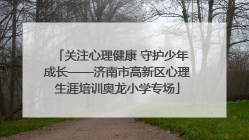 关注心理健康 守护少年成长——济南市高新区心理生涯培训奥龙小学专场