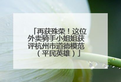 再获殊荣！这位外卖骑手小姐姐获评杭州市道德模范（平民英雄）