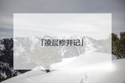 凌晨修井记