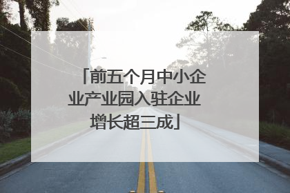 前五个月中小企业产业园入驻企业增长超三成