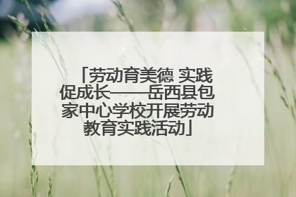 劳动育美德 实践促成长——岳西县包家中心学校开展劳动教育实践活动