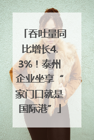 吞吐量同比增长4.3%！泰州企业坐享“家门口就是国际港”
