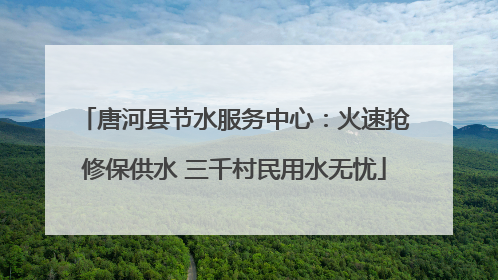 唐河县节水服务中心：火速抢修保供水 三千村民用水无忧