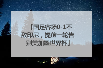 国足客场0-1不敌印尼，提前一轮告别美加墨世界杯