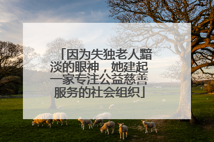 因为失独老人黯淡的眼神，她建起一家专注公益慈善服务的社会组织
