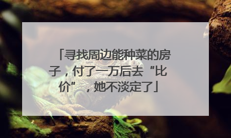 寻找周边能种菜的房子，付了一万后去“比价”，她不淡定了