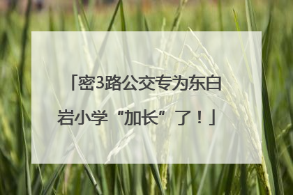 密3路公交专为东白岩小学“加长”了！