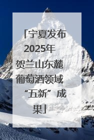 宁夏发布2025年贺兰山东麓葡萄酒领域“五新”成果