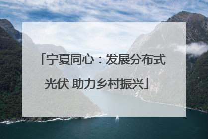宁夏同心：发展分布式光伏 助力乡村振兴