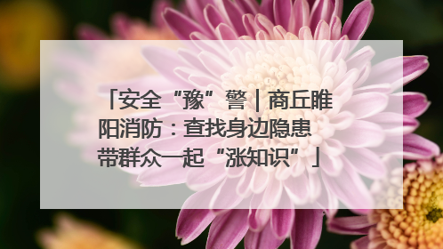安全“豫”警｜商丘睢阳消防：查找身边隐患 带群众一起“涨知识”