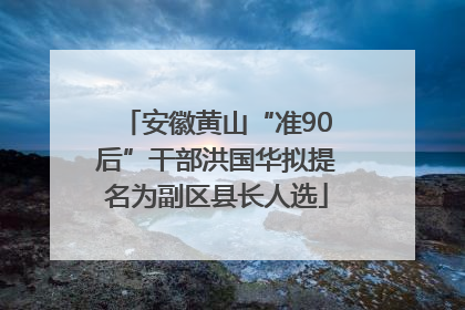 安徽黄山“准90后”干部洪国华拟提名为副区县长人选