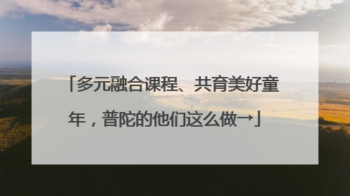 多元融合课程、共育美好童年，普陀的他们这么做→