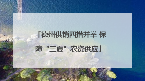 德州供销四措并举 保障“三夏”农资供应