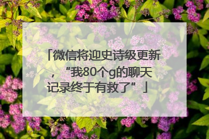微信将迎史诗级更新，“我80个g的聊天记录终于有救了”