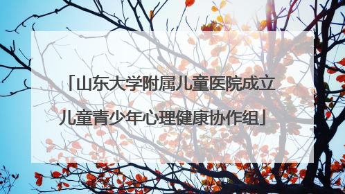山东大学附属儿童医院成立儿童青少年心理健康协作组