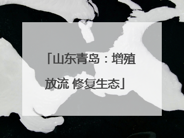 山东青岛：增殖放流 修复生态