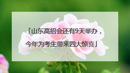 山东高招会还有9天举办，今年为考生带来四大惊喜