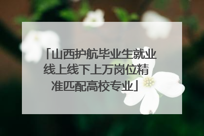山西护航毕业生就业 线上线下上万岗位精准匹配高校专业