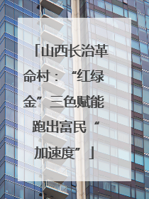 山西长治革命村：“红绿金”三色赋能 跑出富民“加速度”