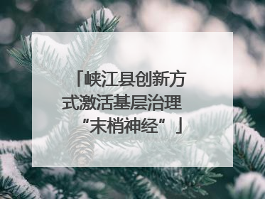 峡江县创新方式激活基层治理“末梢神经”