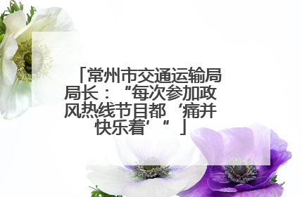 常州市交通运输局局长：“每次参加政风热线节目都‘痛并快乐着’”