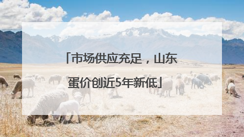 市场供应充足，山东蛋价创近5年新低