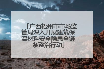 广西梧州市市场监管局深入开展建筑保温材料安全隐患全链条整治行动