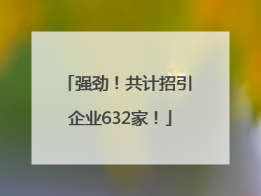 强劲！共计招引企业632家！