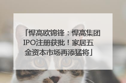 悍高欧锦锋：悍高集团IPO注册获批！家居五金资本市场再添猛将