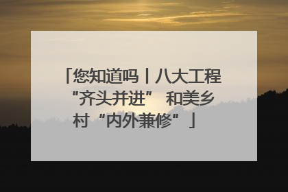 您知道吗丨八大工程“齐头并进” 和美乡村“内外兼修”