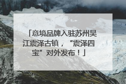 意境品牌入驻苏州吴江震泽古镇，“震泽四宝”对外发布！