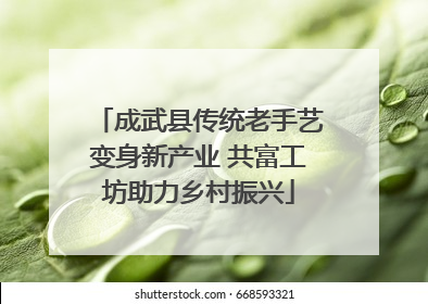 成武县传统老手艺变身新产业 共富工坊助力乡村振兴