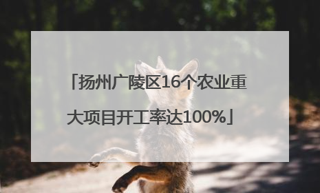 扬州广陵区16个农业重大项目开工率达100%