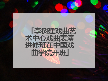 李树建戏曲艺术中心戏曲表演进修班在中国戏曲学院开班