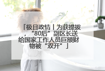 极目政情丨为获提拔，“80后”副区长送给国家工作人员巨额财物被“双开”