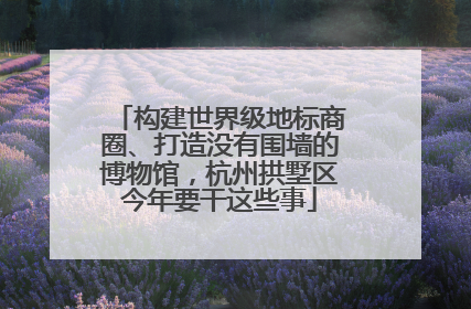 构建世界级地标商圈、打造没有围墙的博物馆，杭州拱墅区今年要干这些事