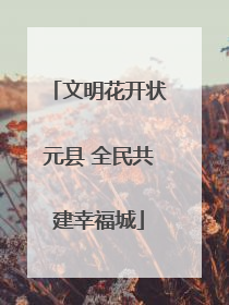 文明花开状元县 全民共建幸福城