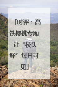 时评：高铁樱桃专厢 让“枝头鲜”每日可见