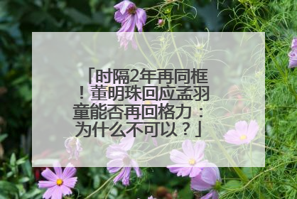 时隔2年再同框！董明珠回应孟羽童能否再回格力：为什么不可以？