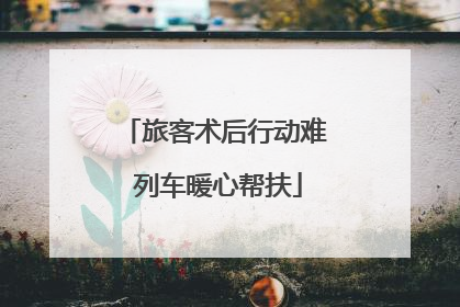 旅客术后行动难 列车暖心帮扶