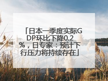 日本一季度实际GDP环比下降0.2%，日专家：预计下行压力将持续存在
